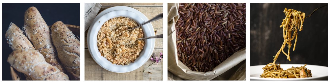 Photos by Monika Grabkowska and rawpixel Low-glycemic carbohydrates and high iron foods: Whole-grain bread, steel-cut oats, brown rice, pasta