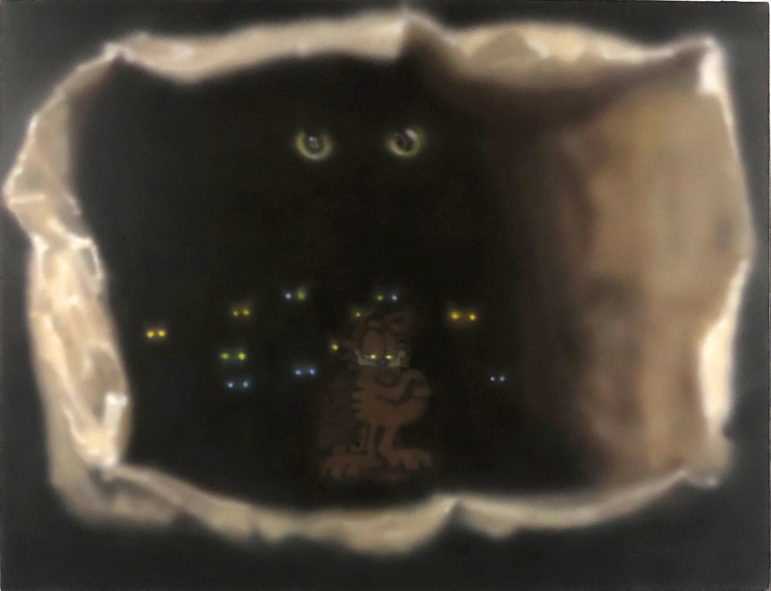  “Cats in the Bag”  Acrylic on Canvas  48”/36”  2020 