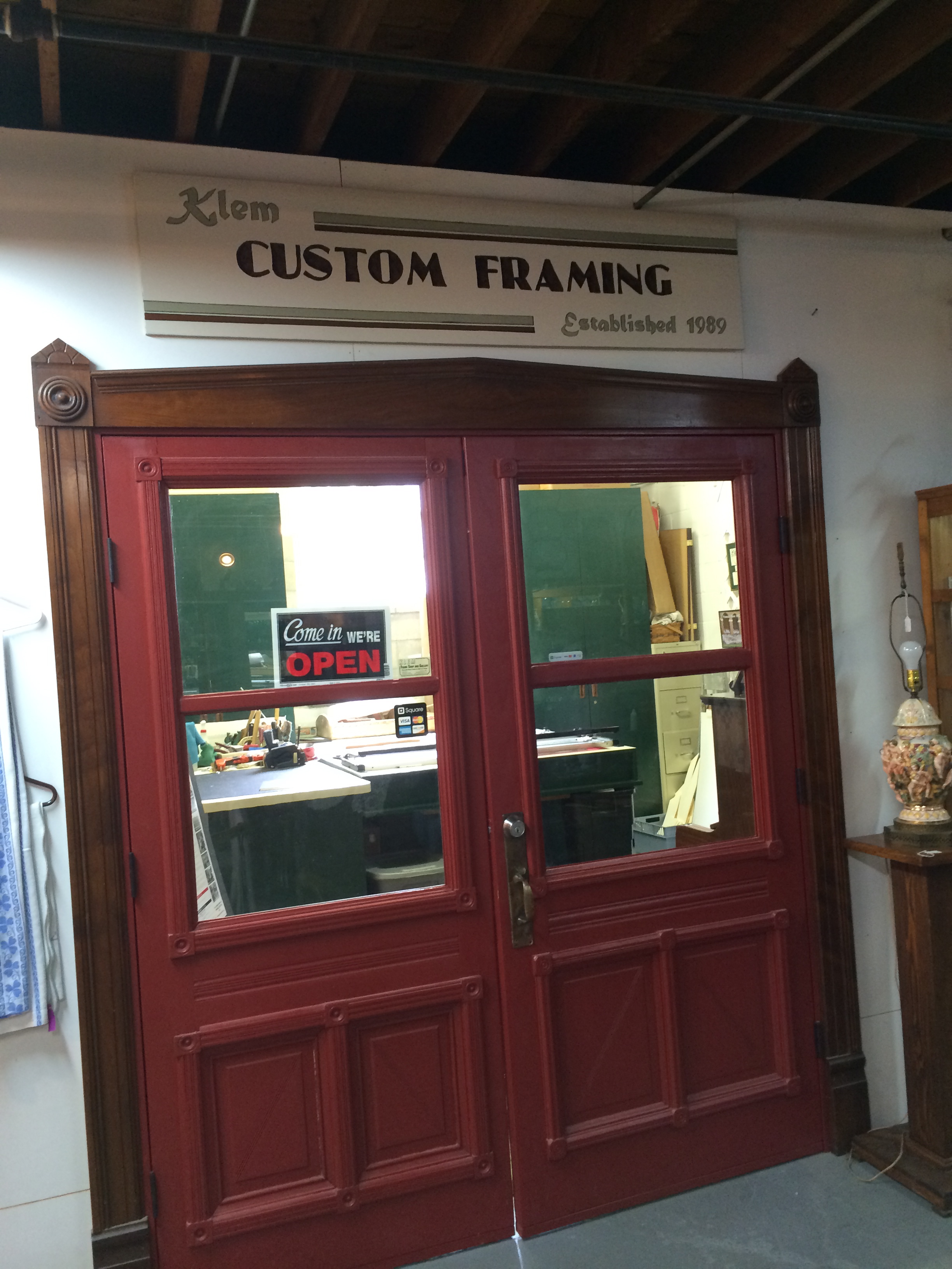 Klem Frame Shop inside the Ferdinand Antique Emporium at 1440 Main Street, Ferdinand, IN