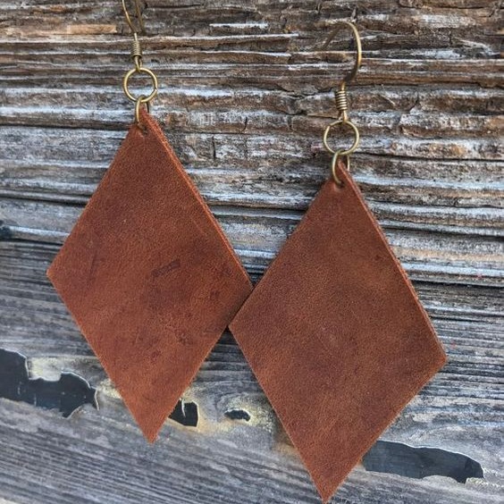 Leather Earrings by Cedar Leather Customs
