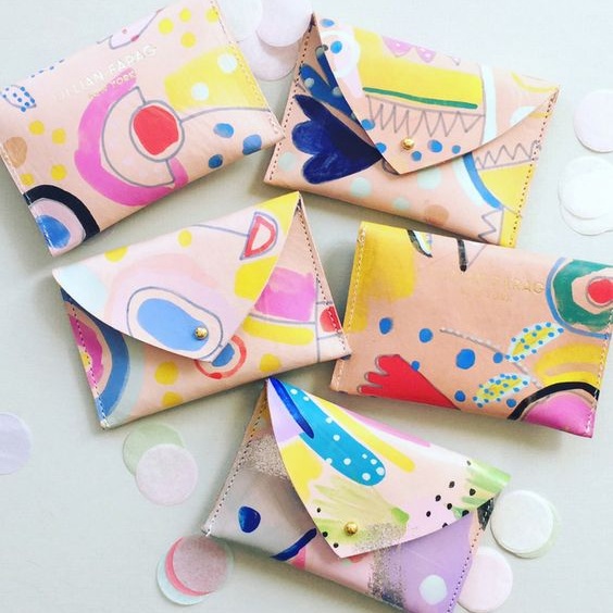 Painted Leather Wallets by Lillian Farag