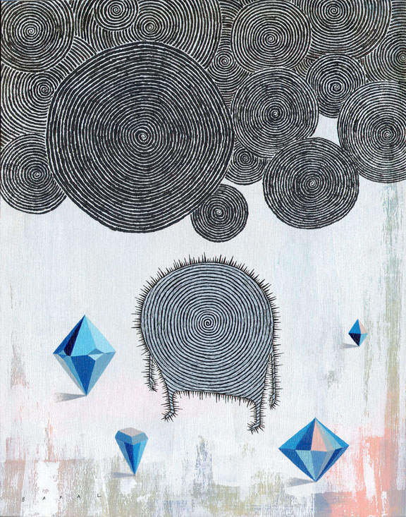 Diamond Core #2 (Death) | 11” x 14” | Acrylic and Ink on Wood Panel | July 2011