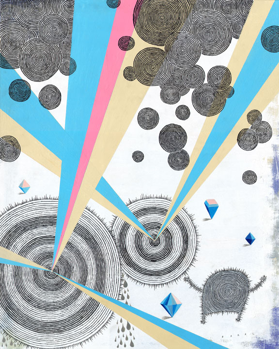 Diamond Core #3 (The Cleanse) | 16” x 20” | Acrylic and Ink on Wood Panel | July 2011