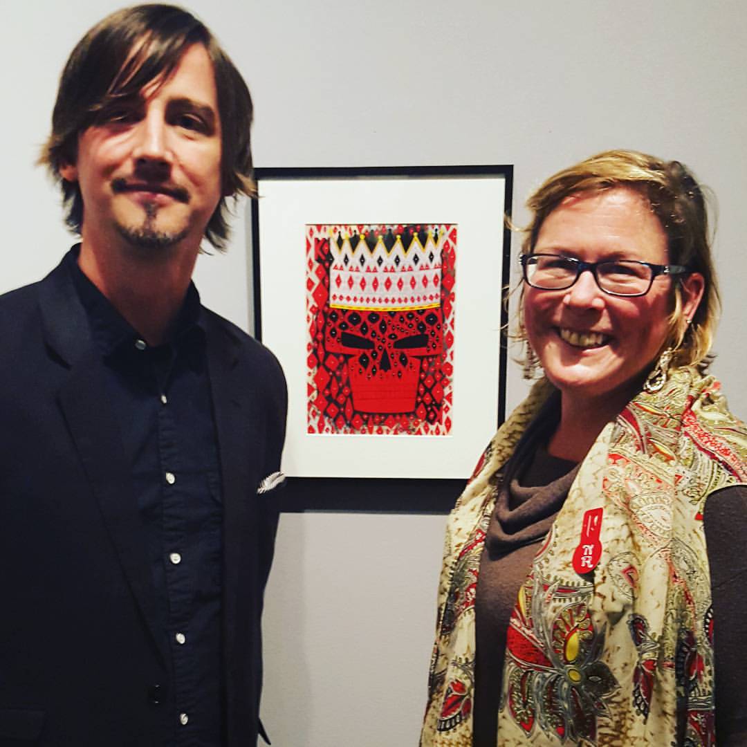 Curator, Ella Rue and I in front of my painting.
