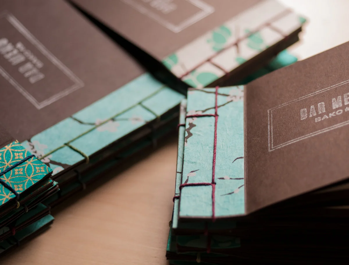 Hand-stitched Bar Menus