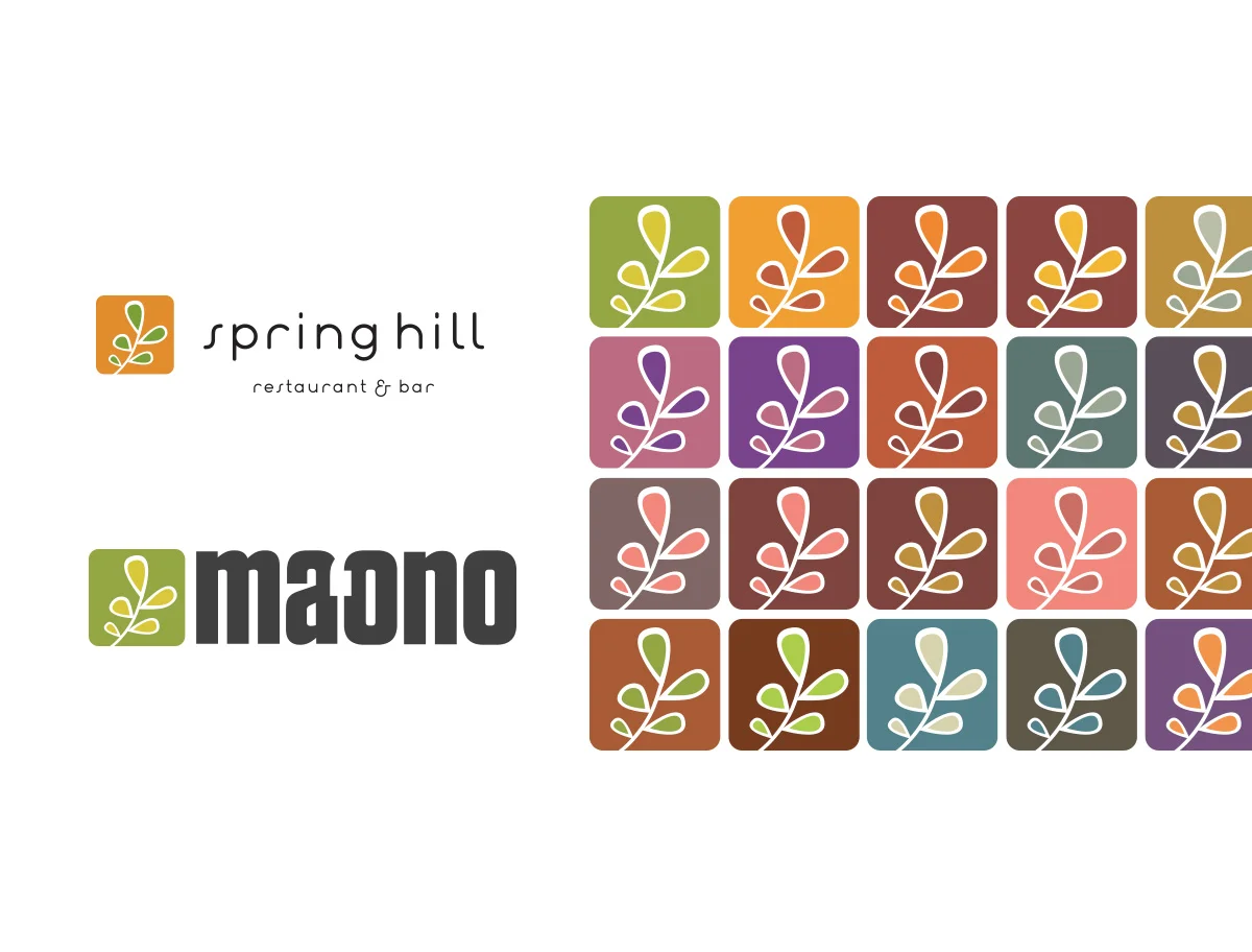 Original Spring Hill logo alongside my Hawaiian color study.