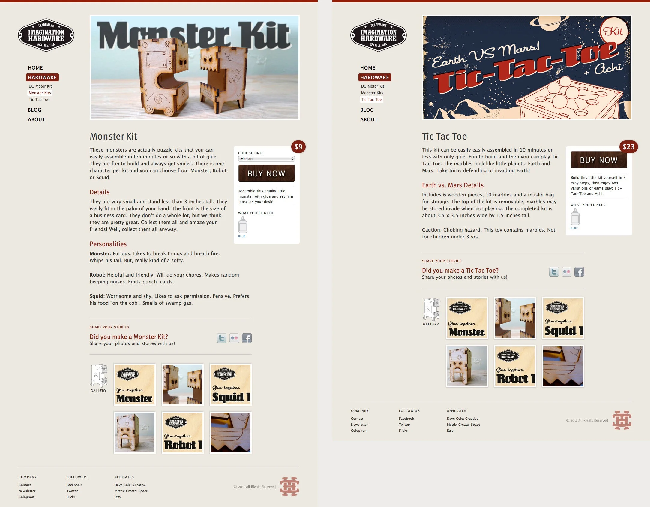 Imagination Hardware Website