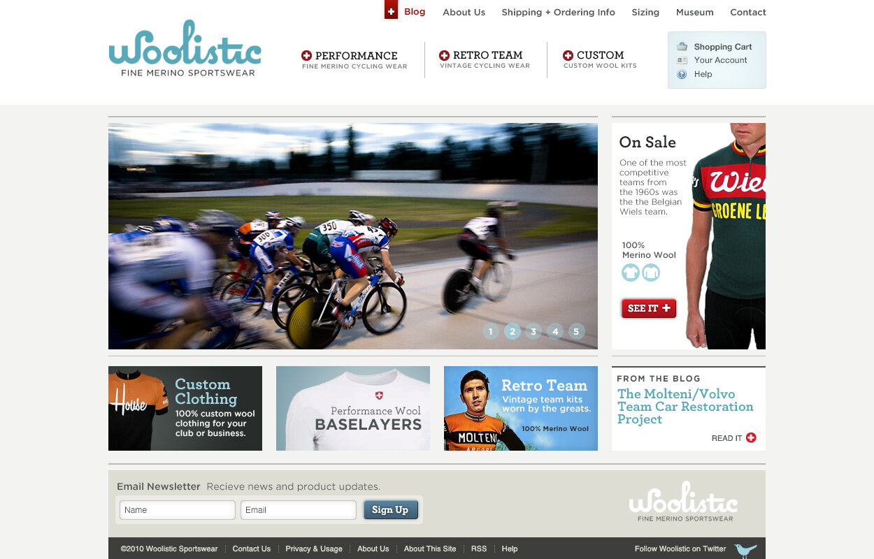 Woolistic cycling gear website.