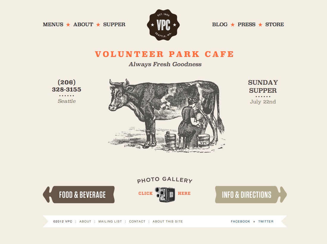 Volunteer Park Café Website