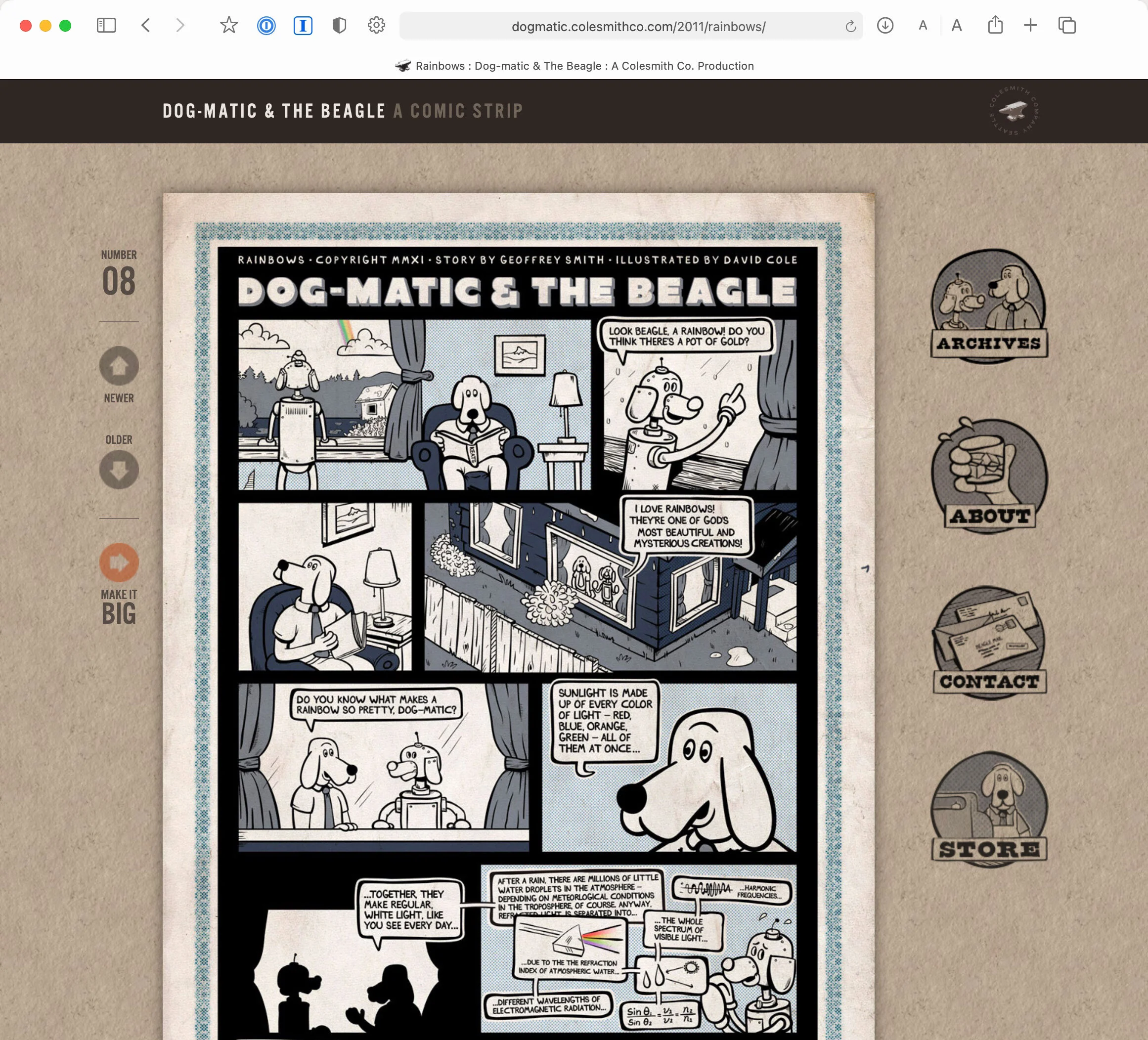 Dogmatic Website &amp; Comic Strip (Collaboration with David Cole). Illustrations by David Cole.