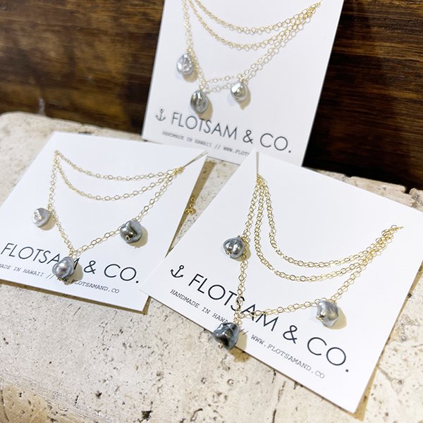 *BESTSELLER* Tahitian Keshi Pearl Drop Necklace