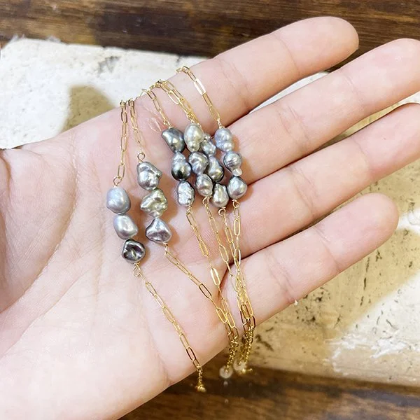 Tahitian Keshi Pearl Bracelet — Flotsam & Co