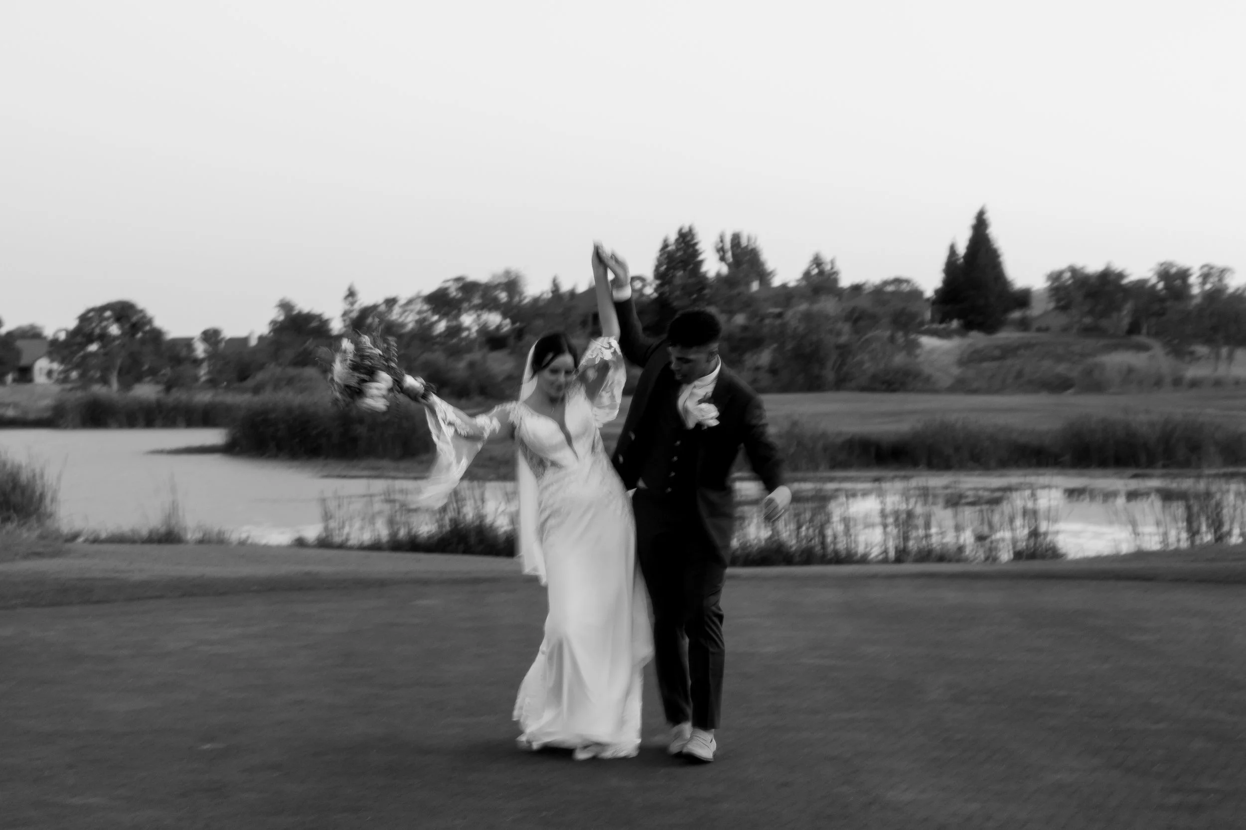 Bride and groom sunset portraits at The Golf Club at Copper Valley California — Sacramento Wedding Photographer