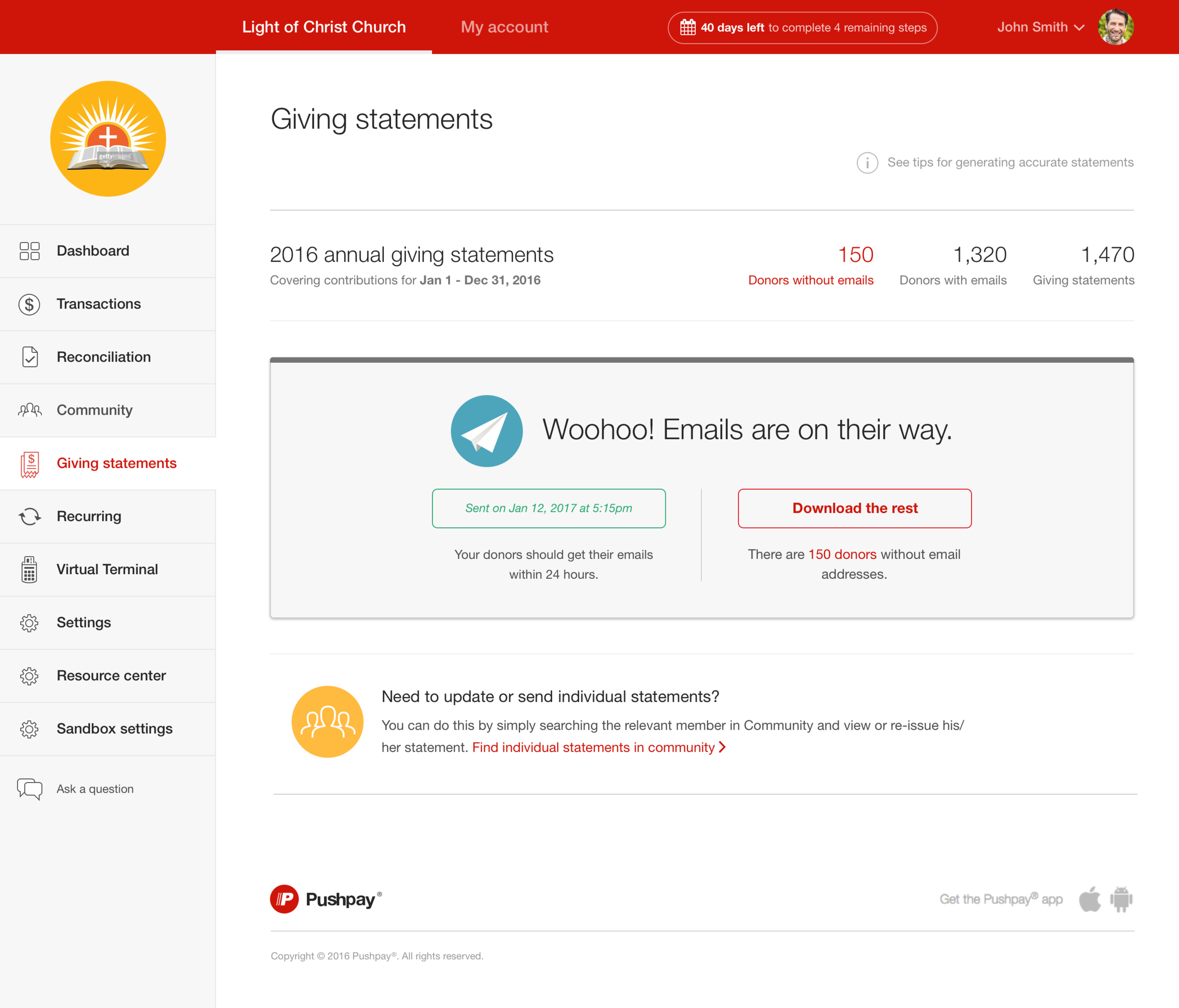 Annual Giving Statements Ronald T Raharjo