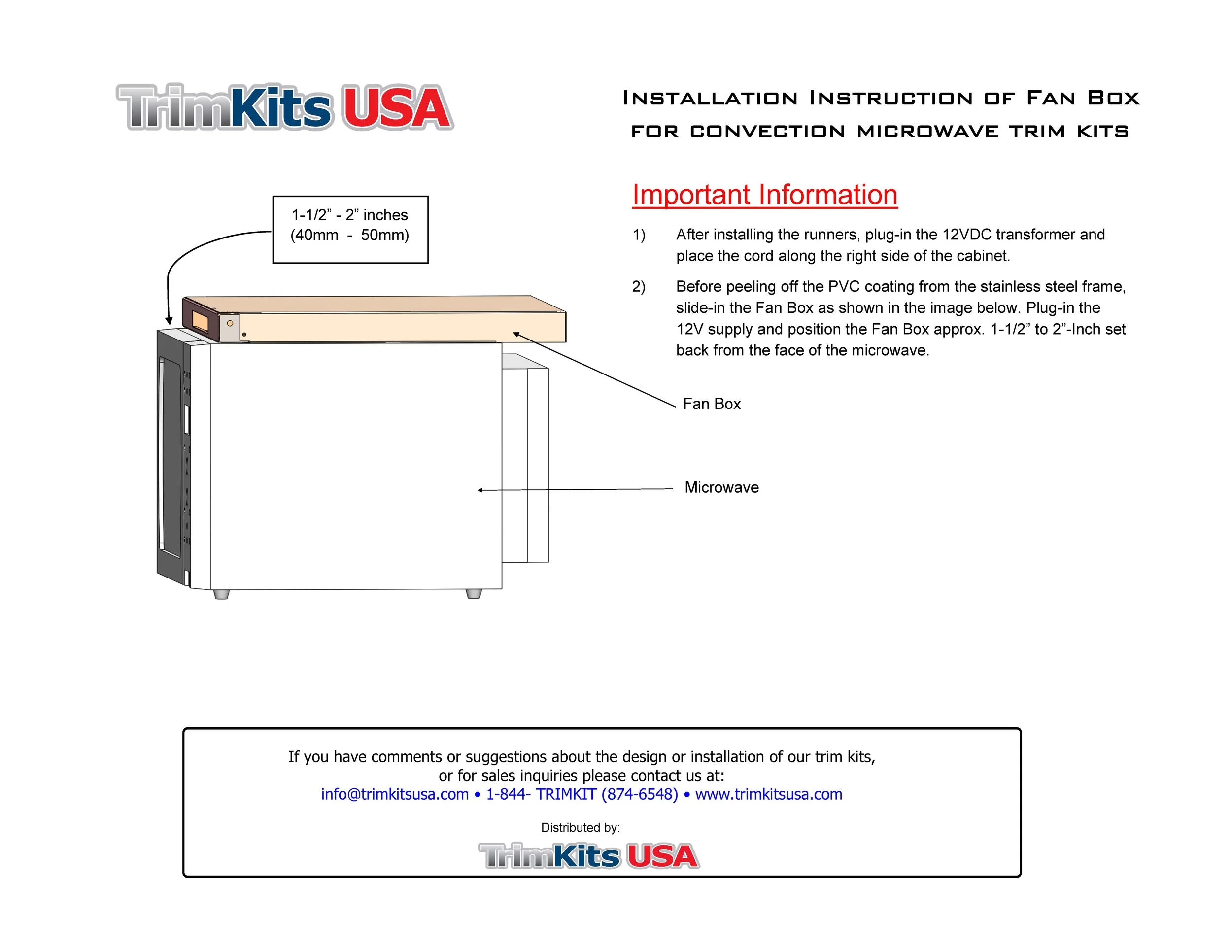 TrimKits USA includes a "fan box" for convection microwave trim kits