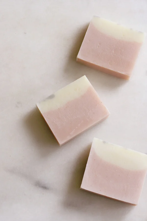  pink rose and bamboo charcoal soap 