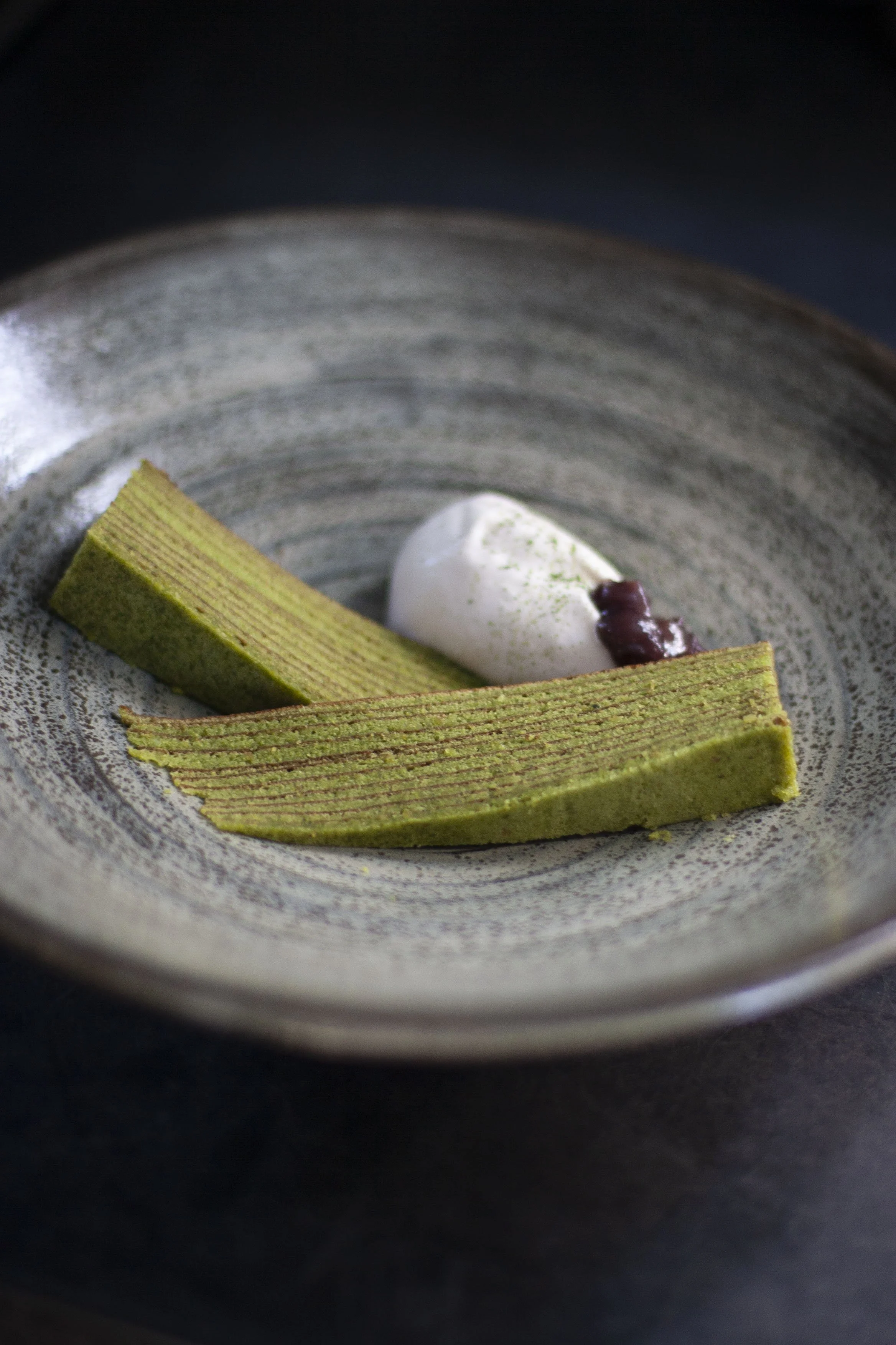 Baumkuchen-Inspired Matcha Layered Cake