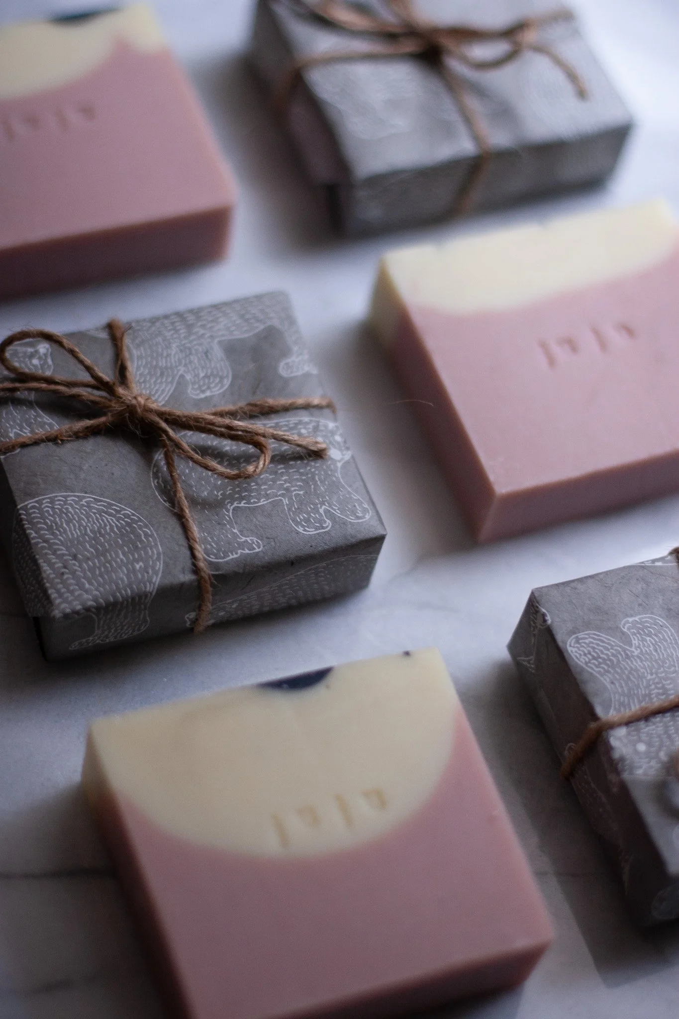 pink rose and bamboo charcoal soap