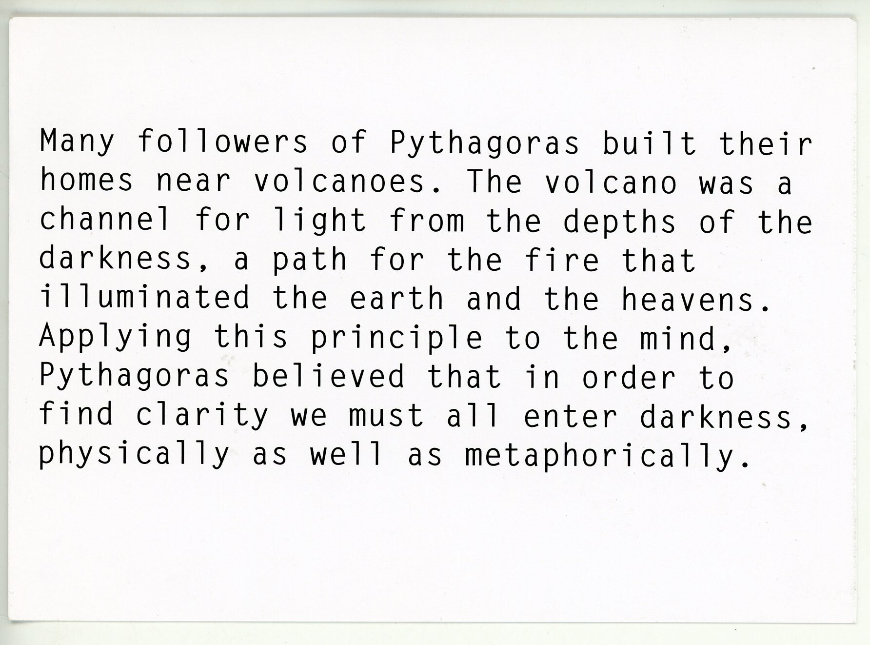 Thermodynamics (Fire) - Text card from performance