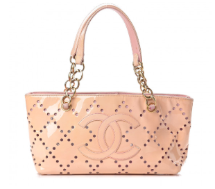 Chanel Patent Perforated Shopping Tote