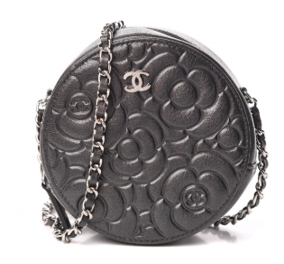 Chanel Camellia Round Clutch with Chain