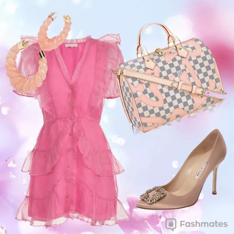 Love Shack Fancy Dress, Louis Vuitton Bag