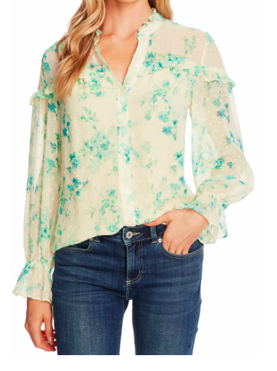 Cece Breezy Bouquet Blouse