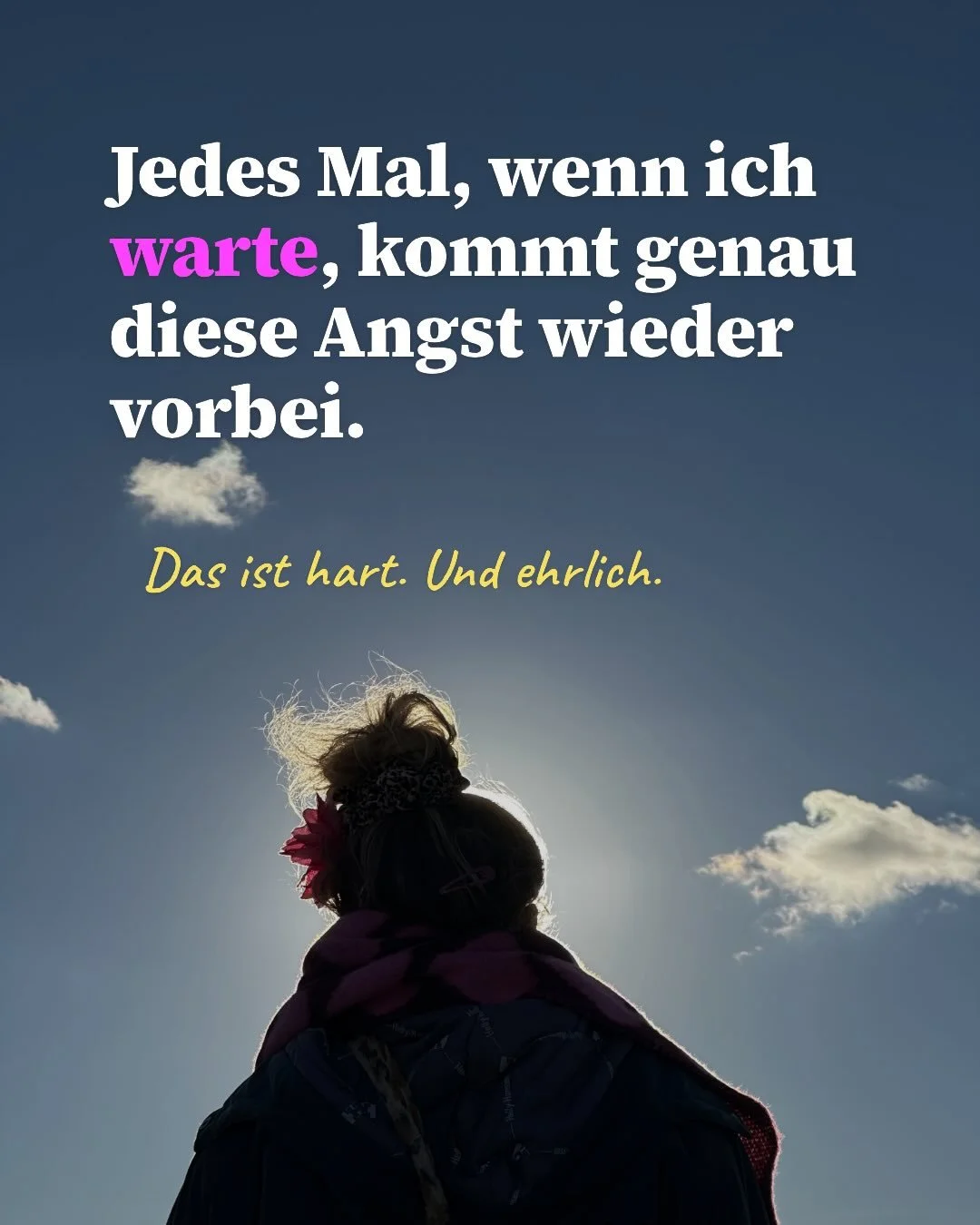 Wir verbringen so viel Zeit mit Warten. Aber warten worauf? 
Auf bessere Zeiten? Besseres Wetter? Bessere Voraussetzungen?
Was, wenn du schon alles hast, was es braucht? 
Was, wenn der Weg sich beim Gehen entfaltet? 

Speichern f&uuml;r die Tage an d