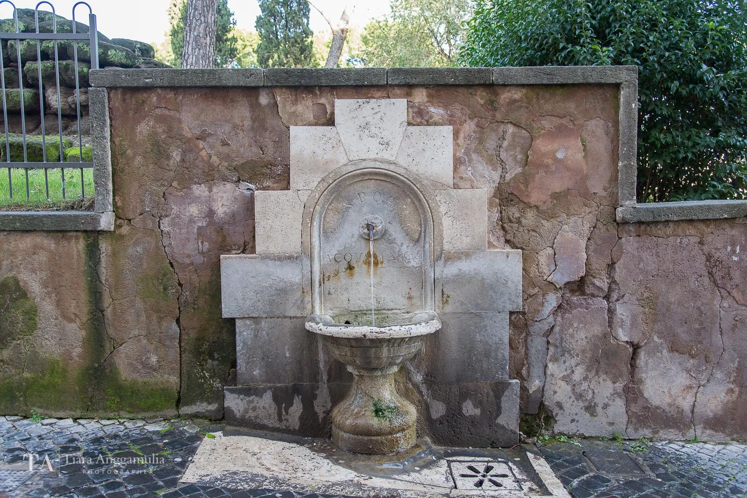 A Roman water fountain.