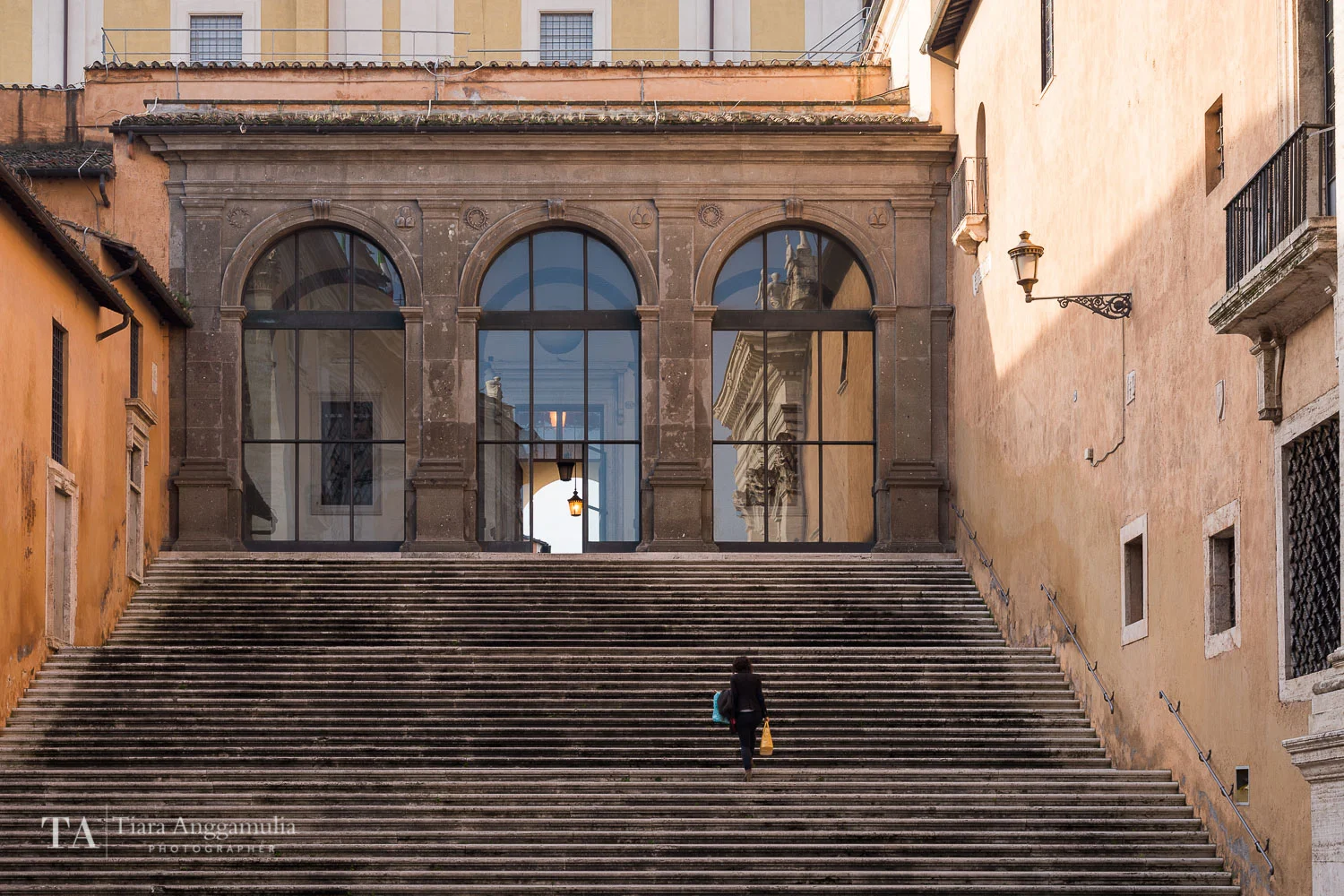 A view of the steps on Capitoline Hill.