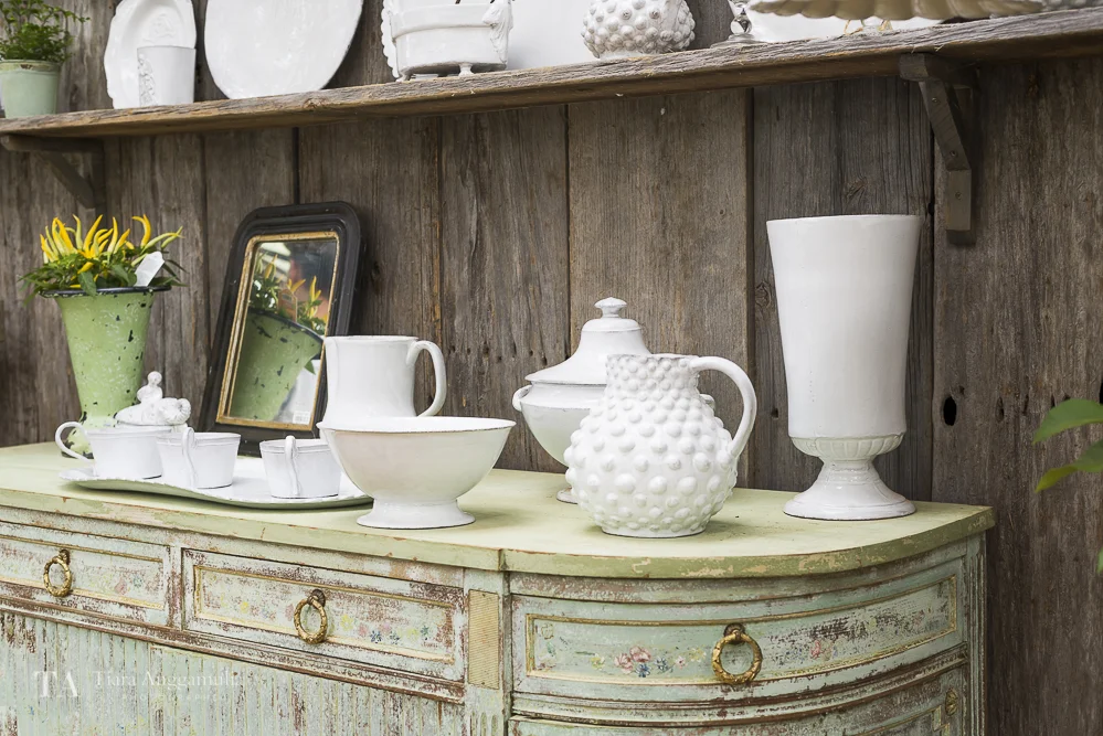 Astier tableware collection inside Petersham Nurseries shop.