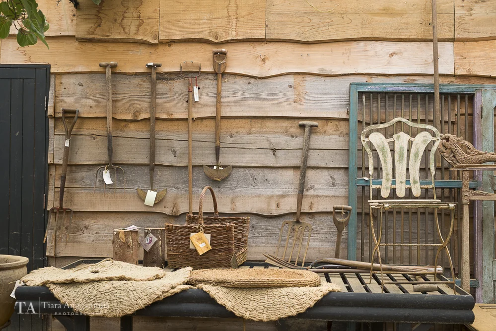 Gardening tools for sale in the garden centre.