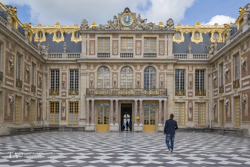 The exterior of Palace of Versailles.