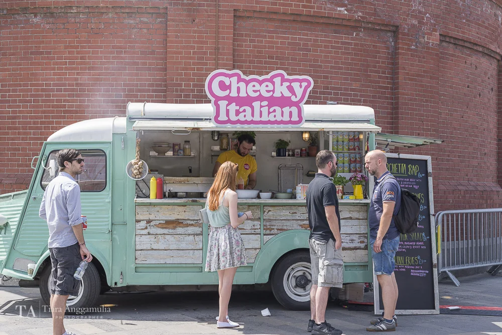 Cheeky Italian street food vendor during Greenwich + Docklands International Festival.
