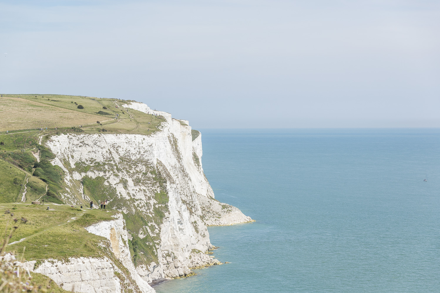 A view towards the white cliffs of Dover.