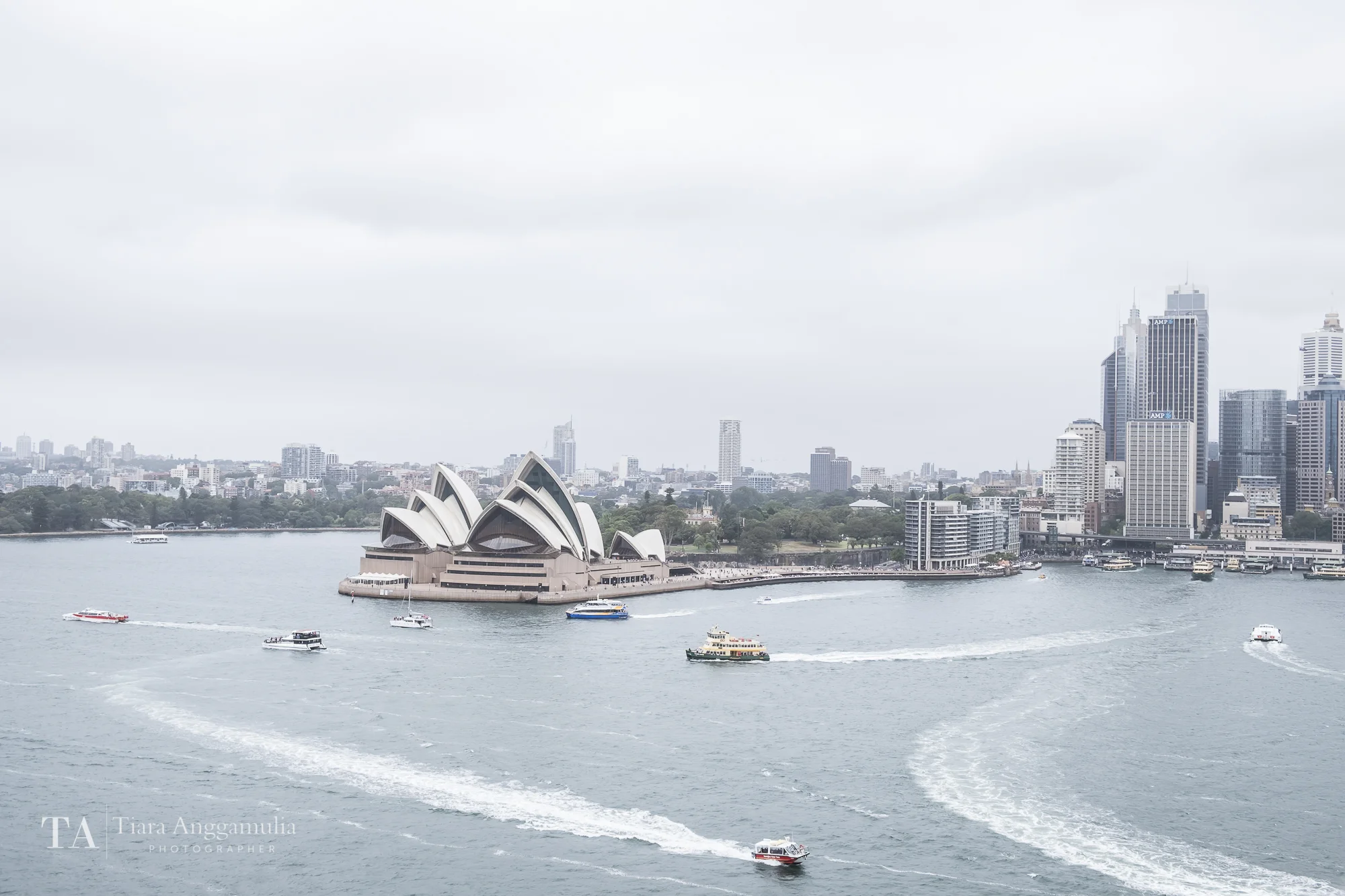 The skyline of Sydney.