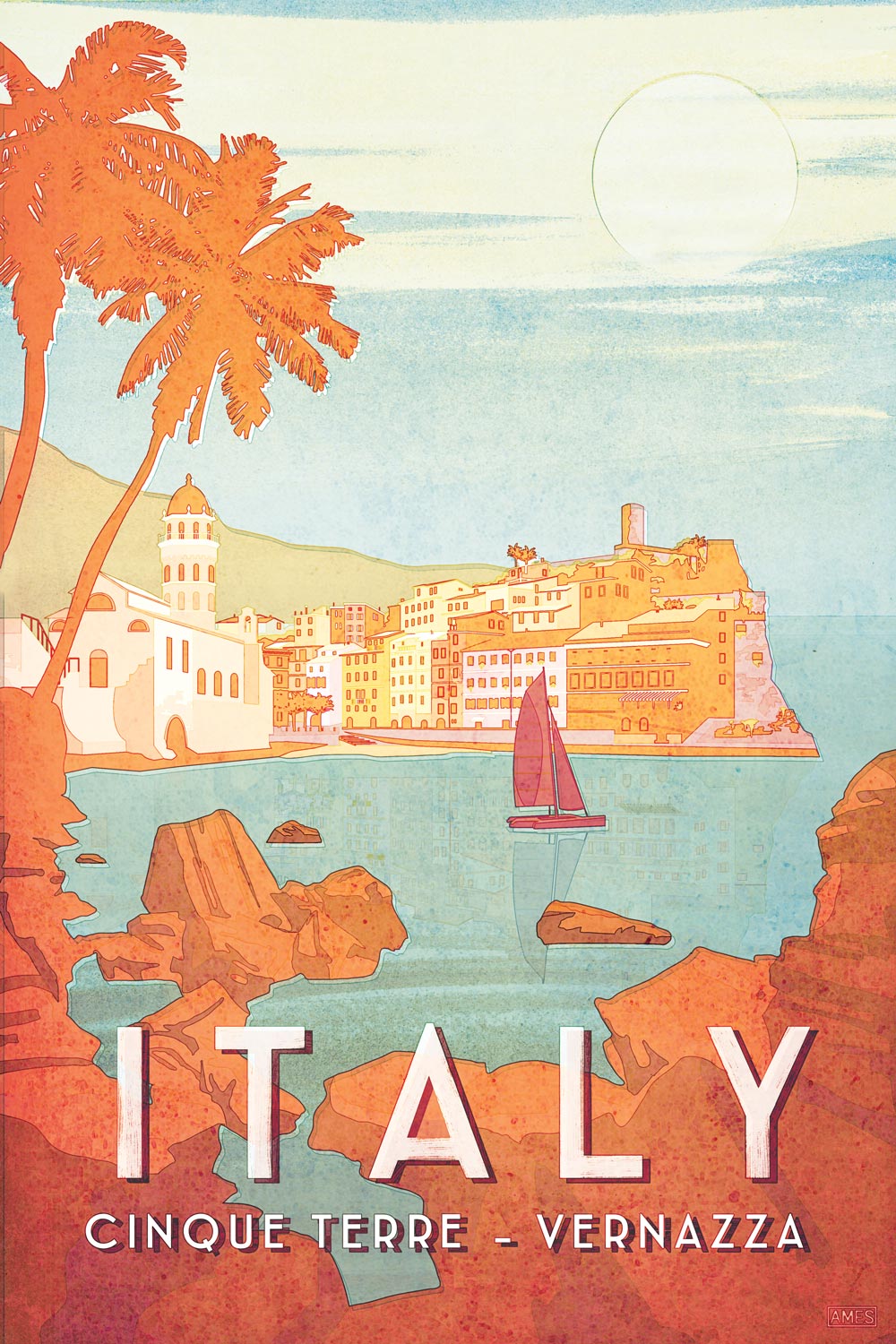 mager ik ben trots Gewoon Cinque Terre, Italy Travel Poster — Missy Ames