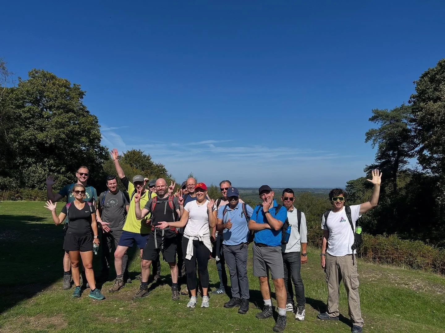 Friday was spent leading a fantastic group of execs on a 20km hike in the Surrey Hills.  Instead of networking over dinner and drinks, they enjoyed fresh air, exercise, and the great outdoors!

We climbed up to the top of Leith Hill, the highest poin