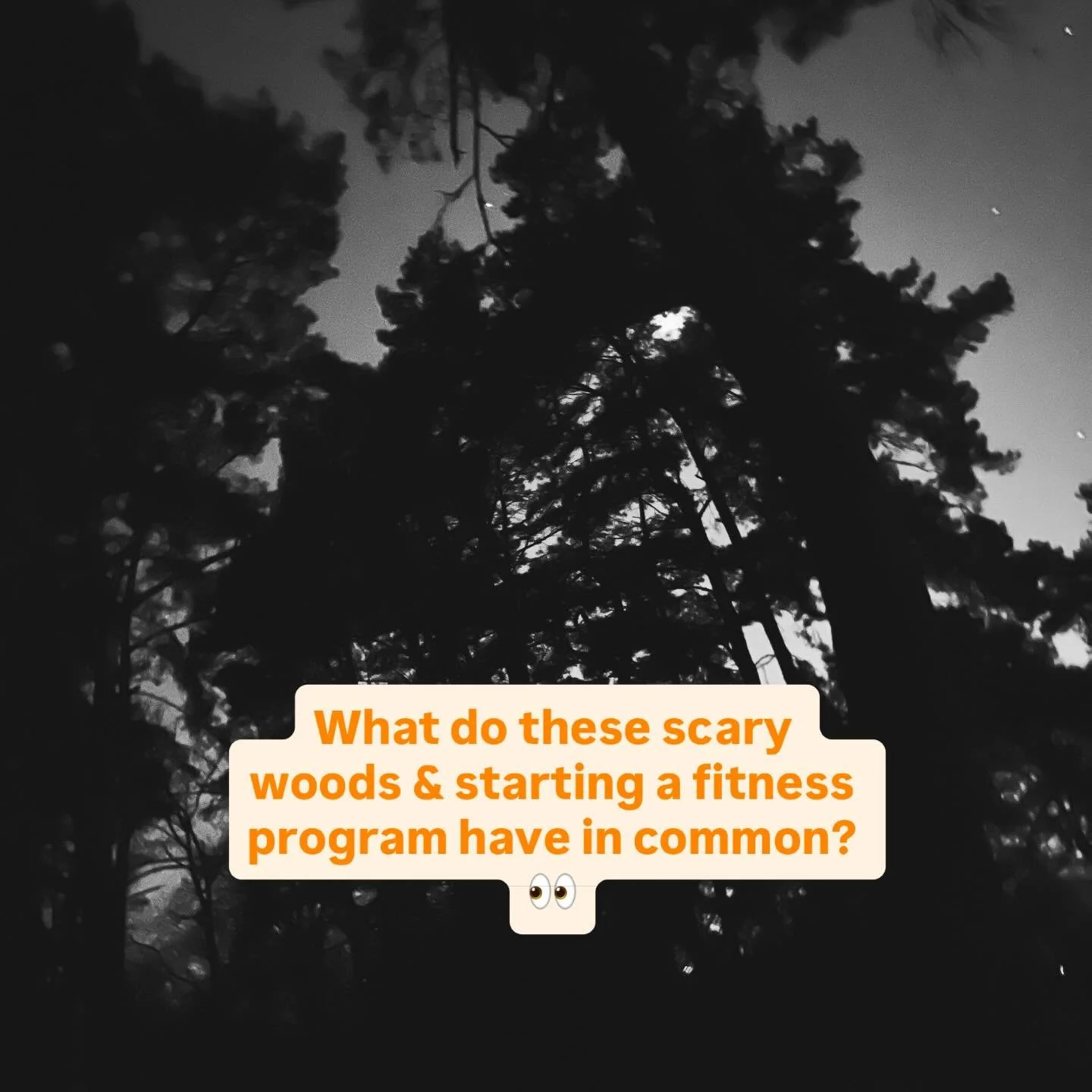 If the scary woods of fitness feel a bit too dark to go alone, don&rsquo;t worry, I&rsquo;ll walk with you. Drop me a message and let&rsquo;s get started!

(This photo was taken last year in the woods in Cobham. I love how you can see the moon throug