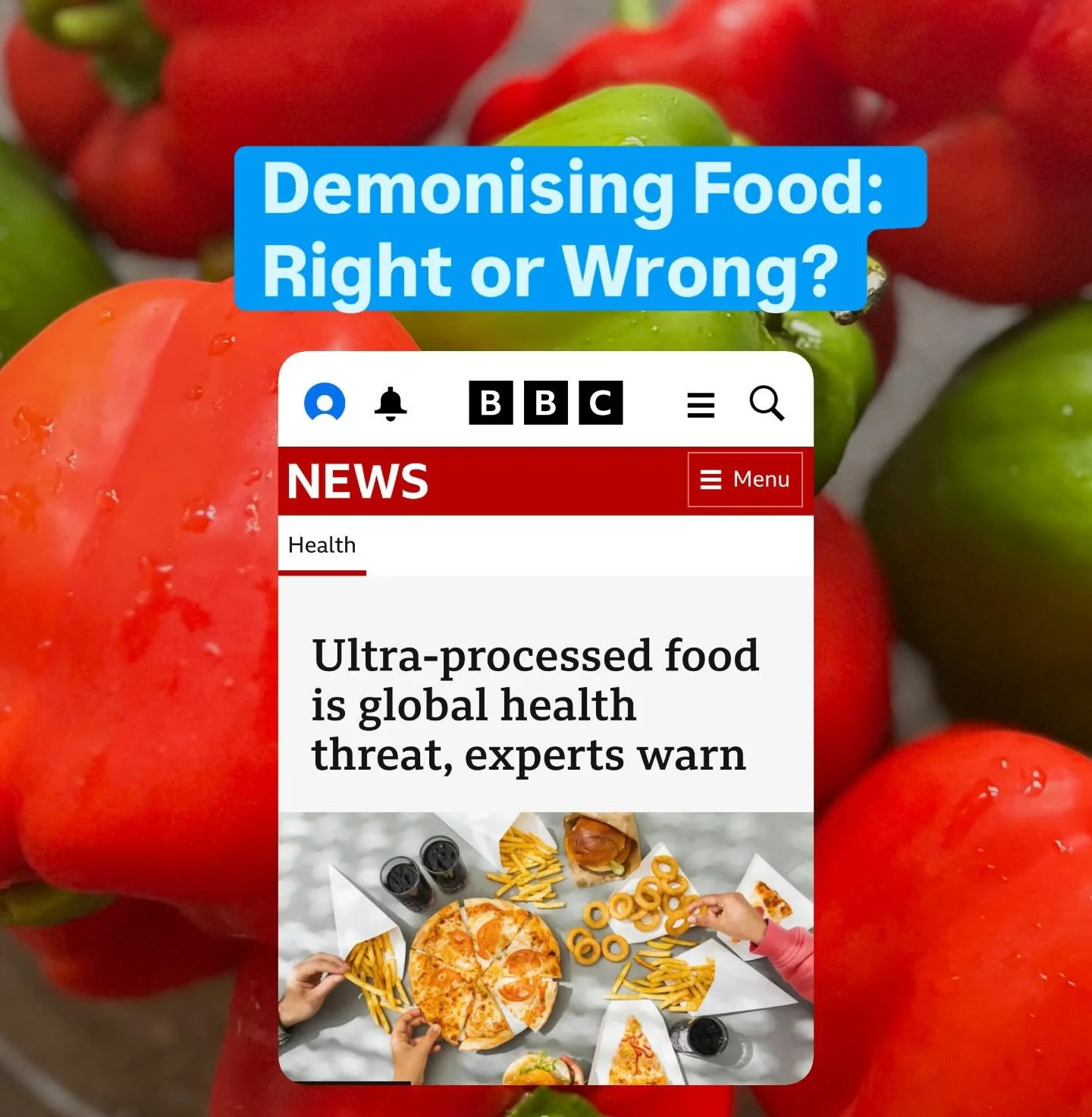 Just read this article on UPFs (ultra-processed foods) 
@bbcnews 

It&rsquo;s shocking how aggressively food companies are shaping our diets with cheap, heavily marketed products that barely resemble real food.

The evidence isn&rsquo;t perfect, but 