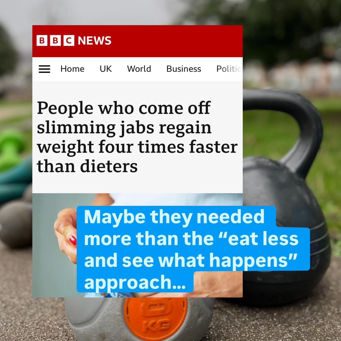 Just read this article on @bbcnews.

I strongly believe that weight gain after stopping these drugs wouldn&rsquo;t be so drastic, if people received proper support while taking them.

After talking to a few people who have been on the jabs for a few 