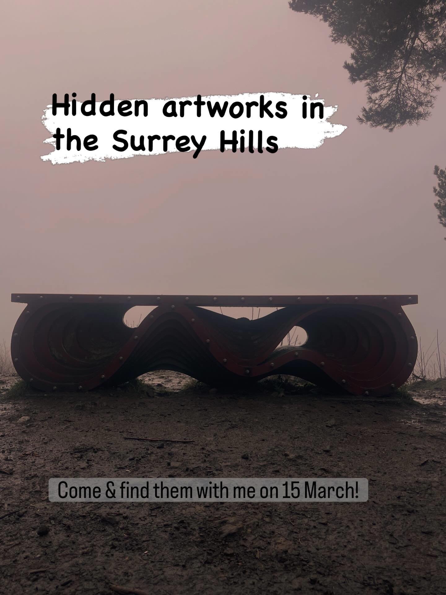 Did you know there are permanent artworks hidden in the Surrey Hills?

On our walk on 15 March, we&rsquo;ll discover 2 of them&hellip;

⛰️ Perspectives: A cedar wood shelter, nestled in the woods at Winterfold, looking out across to the South Downs.
