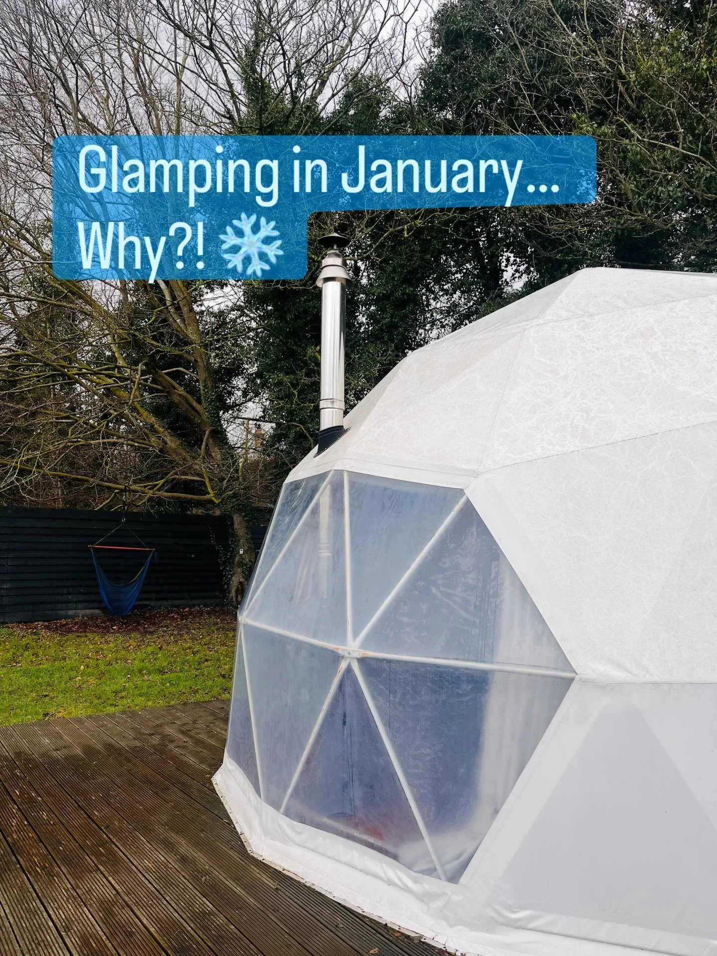 When my daughter suggested a weekend camping trip, I thought about digging out all our winter gear with slight dread&hellip;⛺️

Then, after a bit of scrolling, we found a cozy Geodome with a log burner to rent 🔥❄️ 

The perfect mix of adventure and 