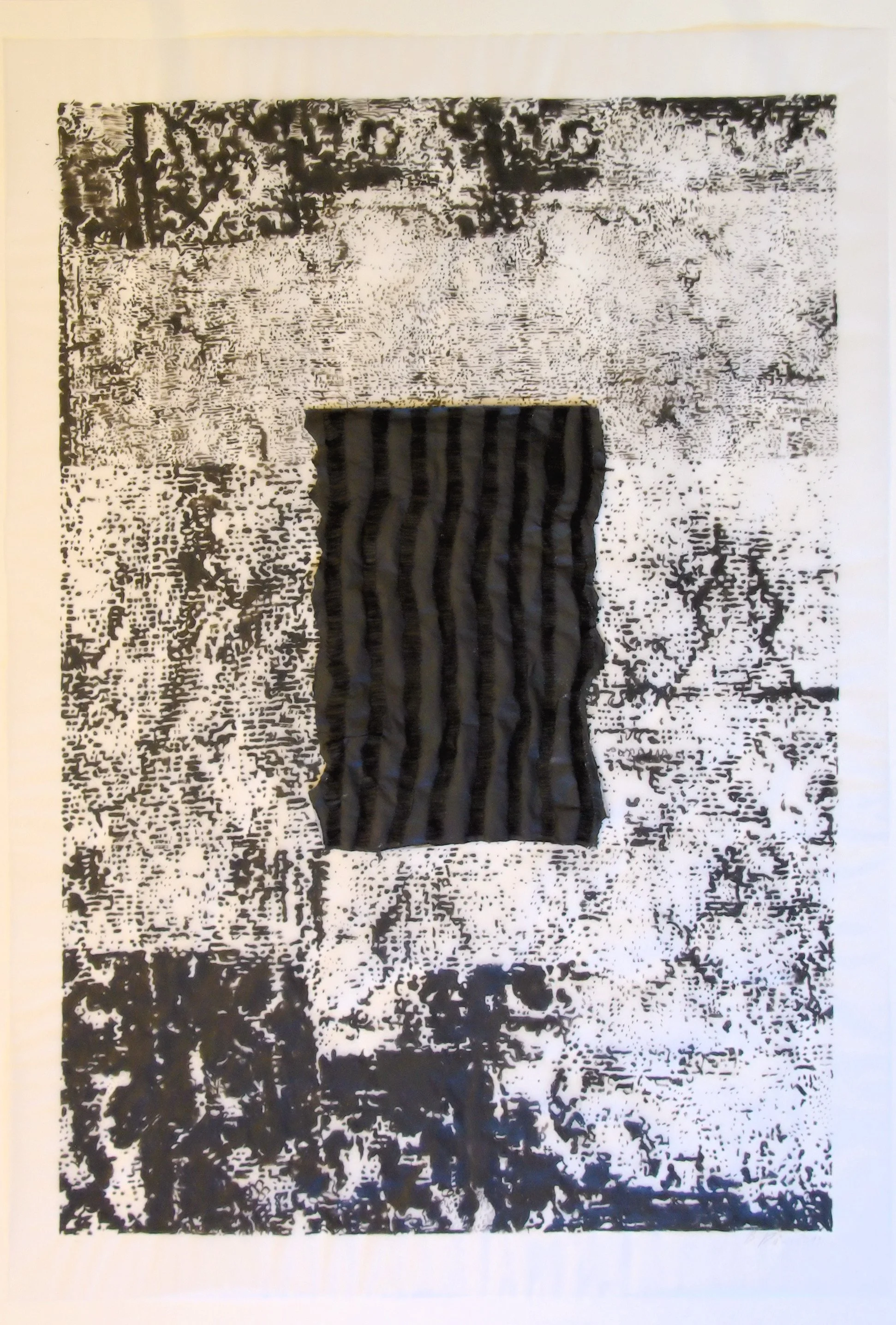 "Schwarzer Teppich auf Muster", 2019, 95 x 69cm