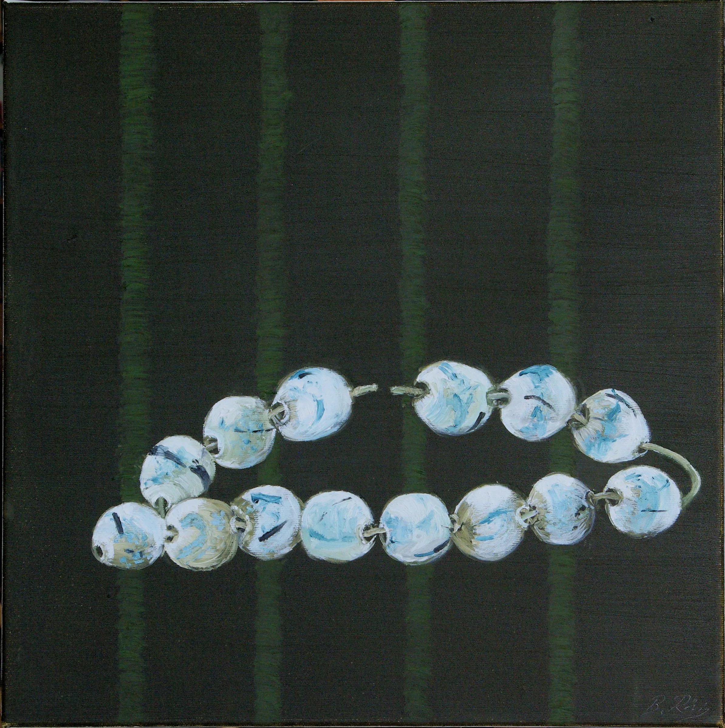 Zerissene Kette, 2025, Öl auf Leinwand, 40 x 40 cm
