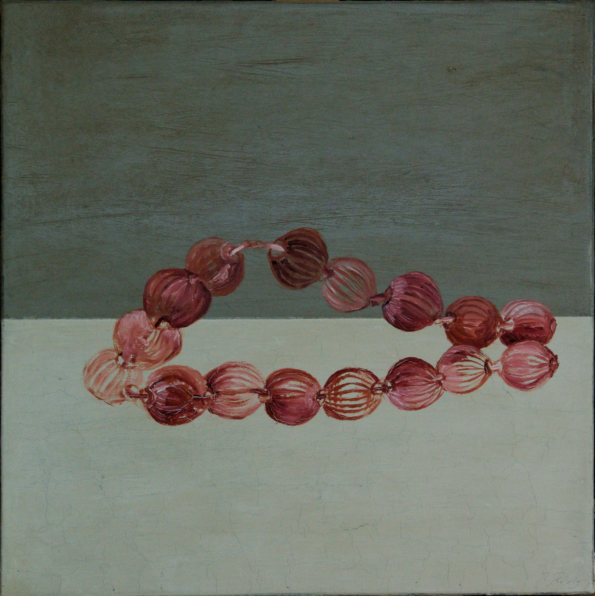 Rote Kugeln, 2025, Öl auf Leinwand, 40 x 40 cm
