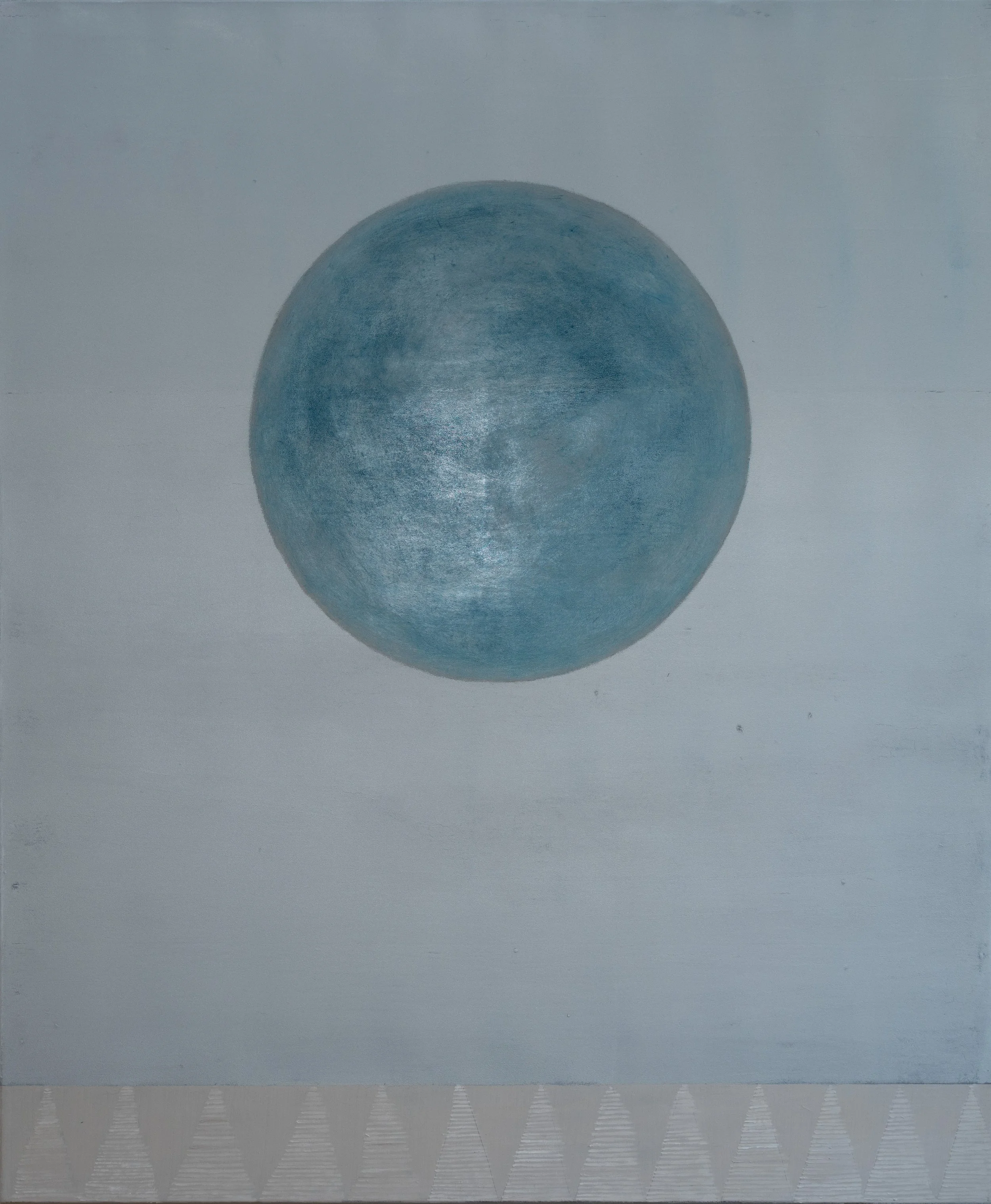 Rundes Blau, 2026, Öl auf Leinwand, 100 x 120 cm