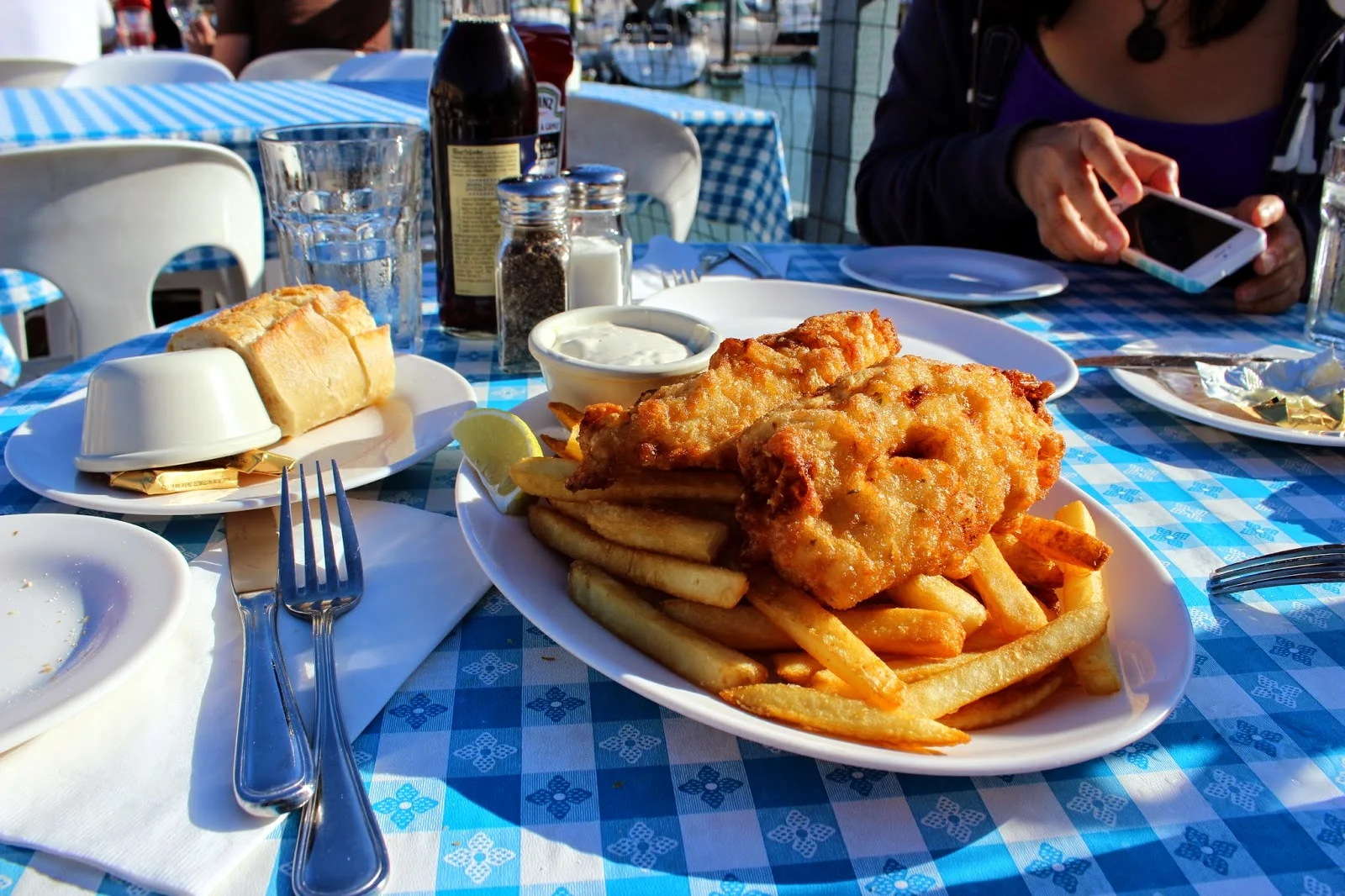 Fish & Chips at Sam's Anchor Café Tiburon, CA
