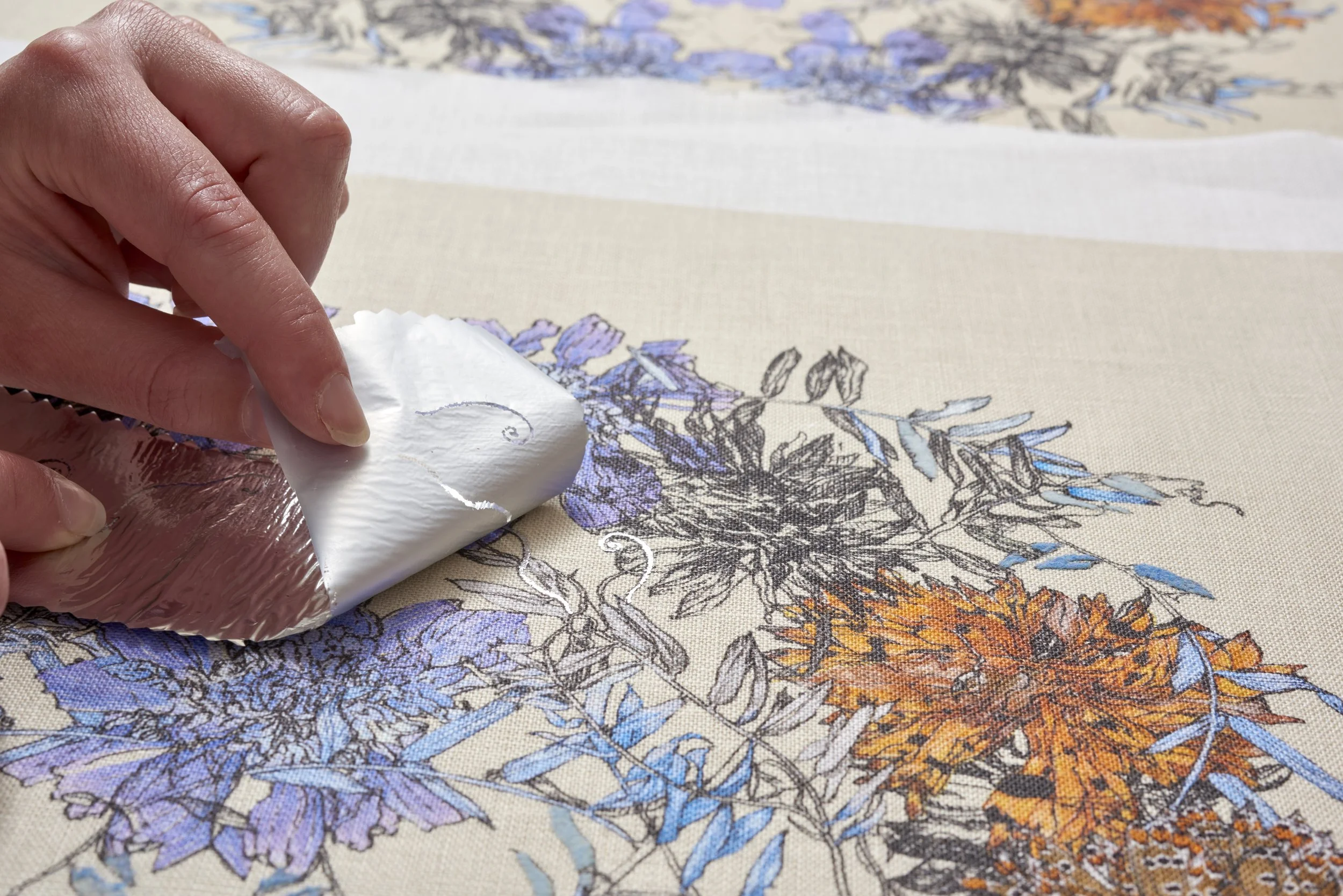 5. Butterfly floral, silver foiling process.jpg