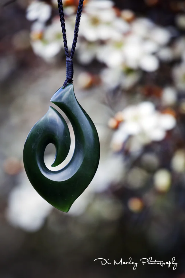 Hei Matau is a jade carving in the shape of a highly stylised fish hook typical of the Māori people of New Zealand. They represent strength, good luck and safe travel across water.